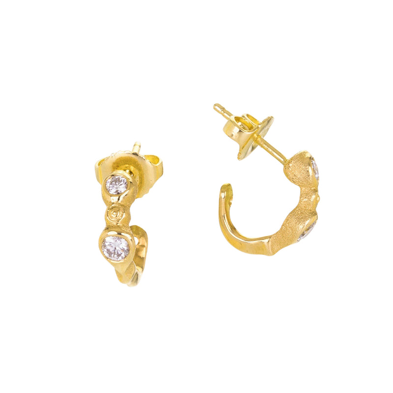 Audrius Krulis Double Diamond Organic Hoop Earrings | Quadrum Gallery