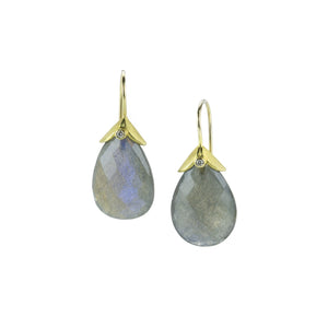 Barbara Heinrich Faceted Pear Shaped Labradorite Earrings | Quadrum Gallery