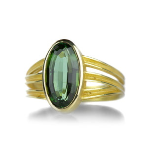 Barbara Heinrich Oval Green Tourmaline Wrapped Ribbon Ring | Quadrum Gallery