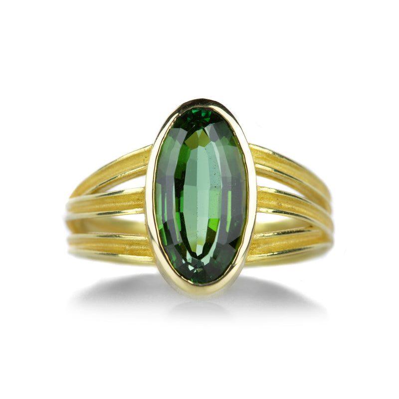 Barbara Heinrich Oval Green Tourmaline Wrapped Ribbon Ring | Quadrum Gallery