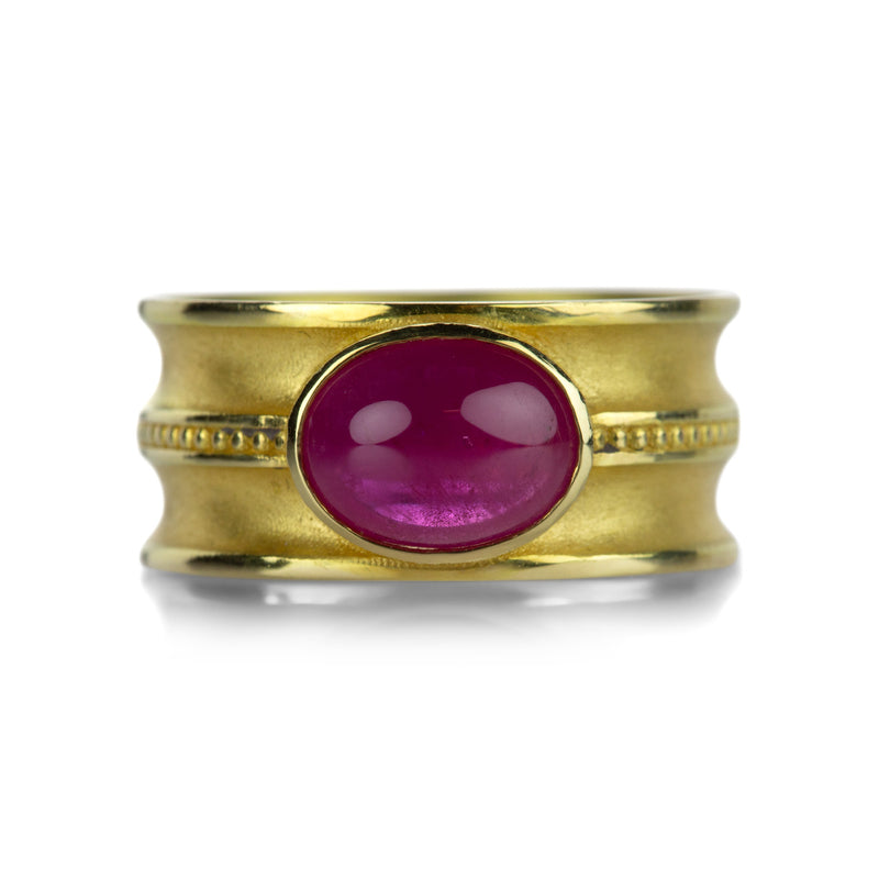 Barbara Heinrich Double Curve Band with Oval Ruby | Quadrum Gallery