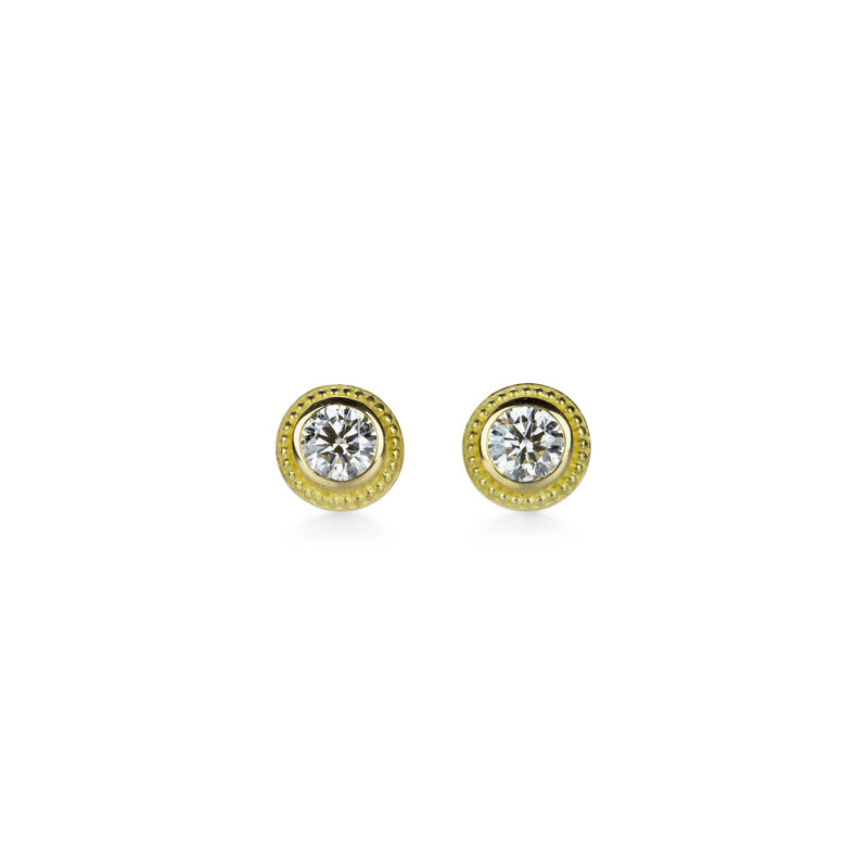 Barbara Heinrich 18k Yellow Gold Granulated Diamond Studs | Quadrum Gallery