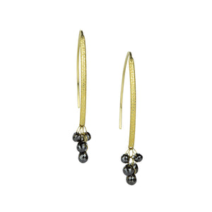 Barbara Heinrich  Black Diamond Navette Earrings | Quadrum Gallery