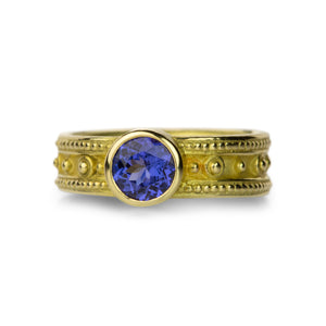 Barbara Heinrich Round Tanzanite Ring With Granulation | Quadrum Gallery