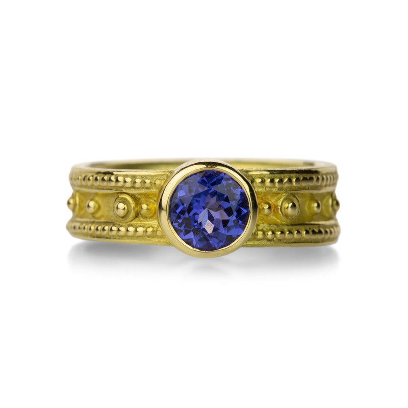 Barbara Heinrich Round Tanzanite Ring With Granulation | Quadrum Gallery