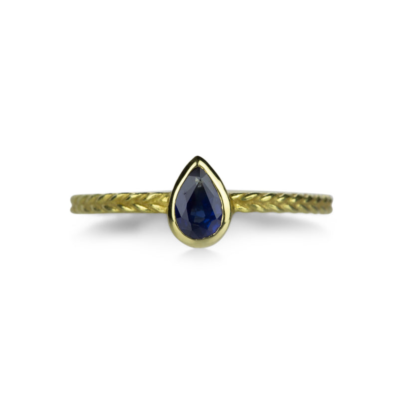 Barbara Heinrich Pear Blue Sapphire Stacking Ring | Quadrum Gallery