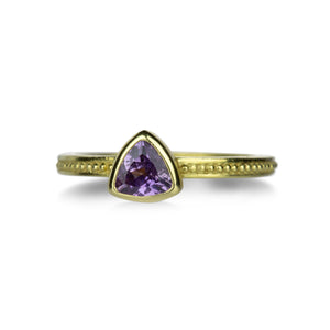 Barbara Heinrich Natural Purple Trillion Sapphire Ring | Quadrum Gallery