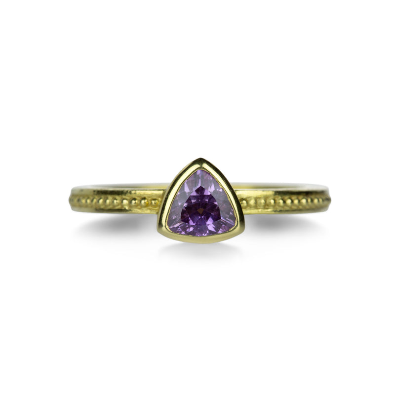 Barbara Heinrich Natural Purple Trillion Sapphire Ring | Quadrum Gallery