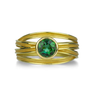 Barbara Heinrich Round Green Tourmaline Ribbon Ring | Quadrum Gallery