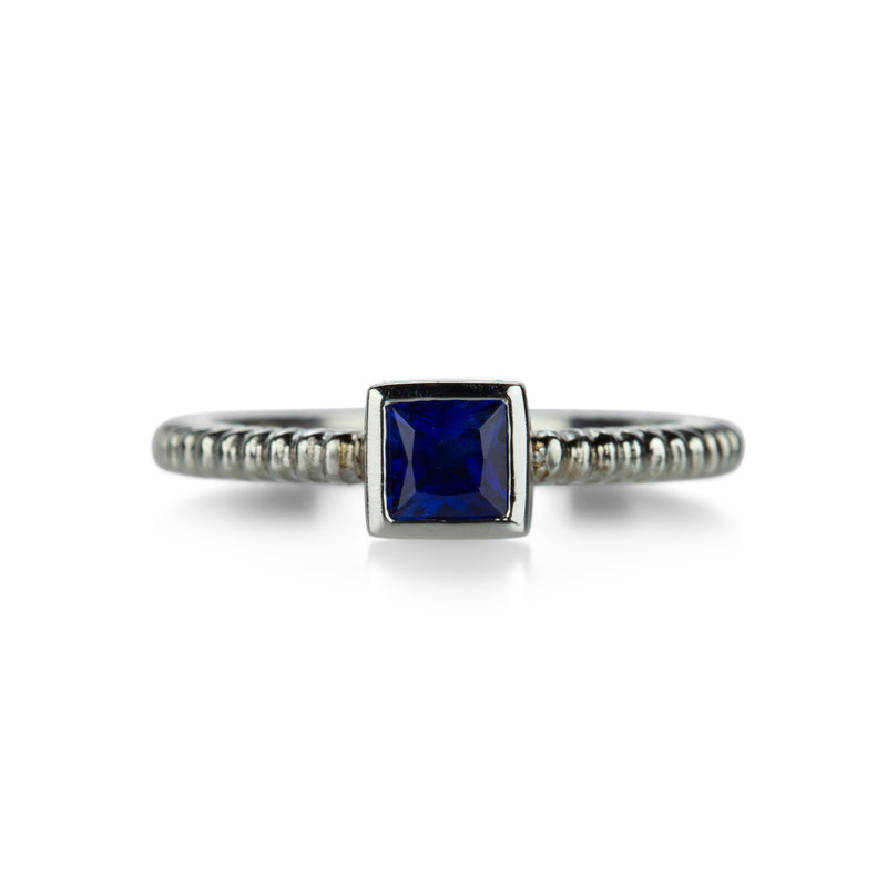 Barbara Heinrich Square Blue Sapphire Platinum Ring | Quadrum Gallery