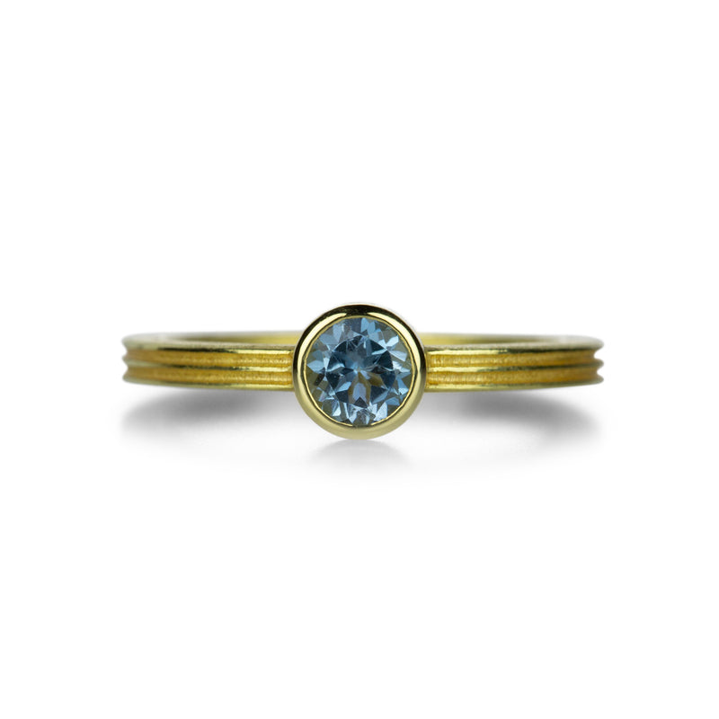 Barbara Heinrich 18k Round Aquamarine Stacking Ring | Quadrum Gallery