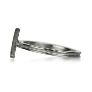 Barbara Heinrich Platinum Diamond Diagonal Bar Ring | Quadrum Gallery