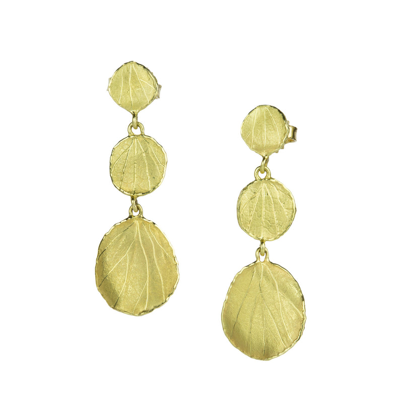 Barbara Heinrich Triple Petal Gold Earrings | Quadrum Gallery