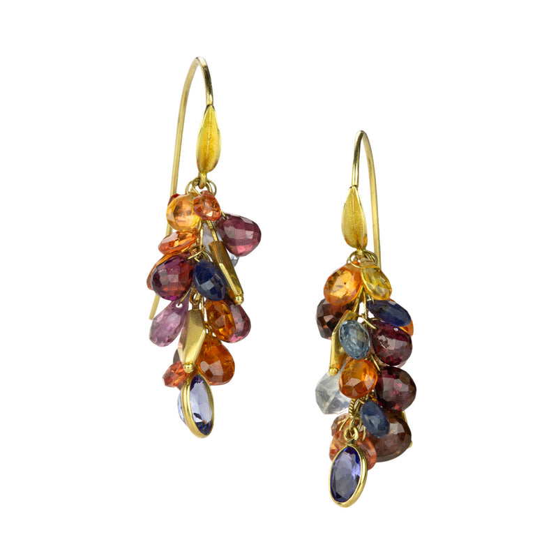 Barbara Heinrich Tanzanite, Sapphire and Garnet Cluster Earrings | Quadrum Gallery