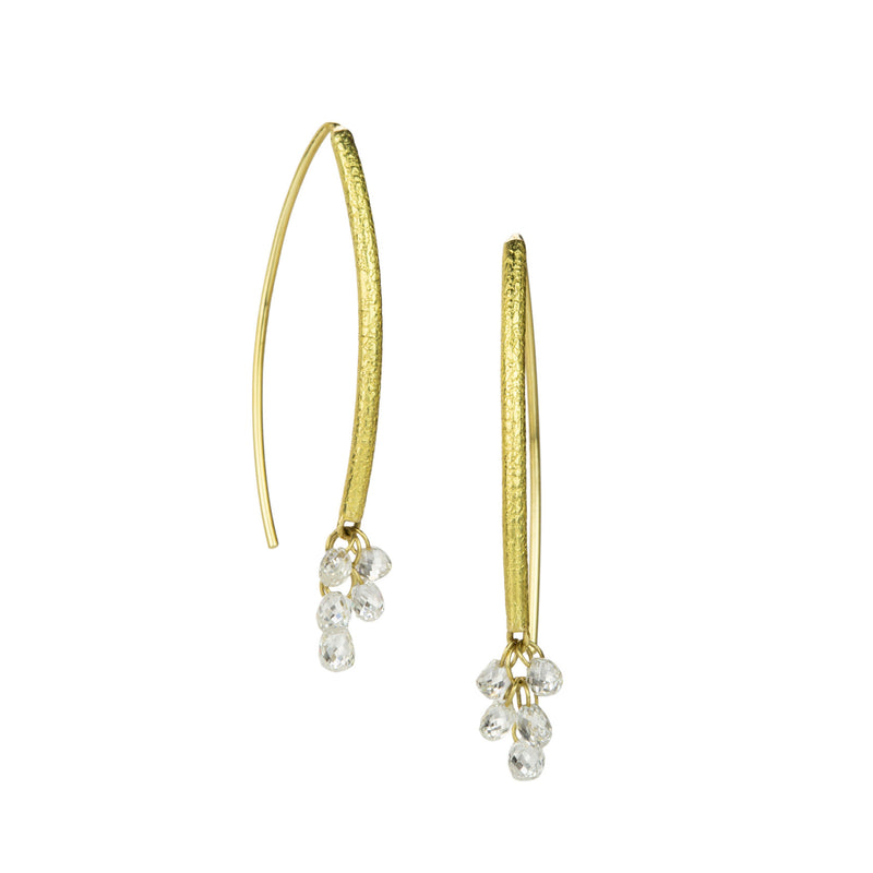 Barbara Heinrich 18k Navette Earrings with Diamond Briolettes | Quadrum Gallery