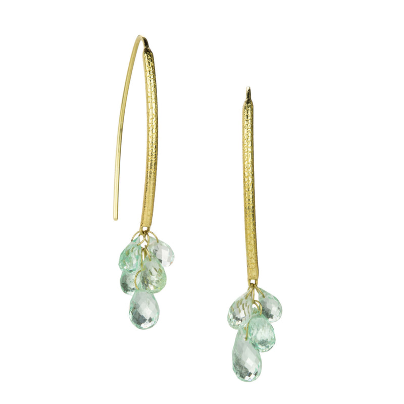 Barbara Heinrich Navette Earrings with Seafoam Green  Emerald Drops | Quadrum Gallery