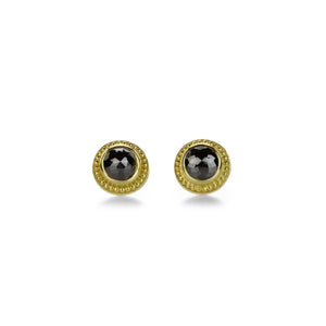 Barbara Heinrich Rose Cut Black Diamond Granulated Studs | Quadrum Gallery