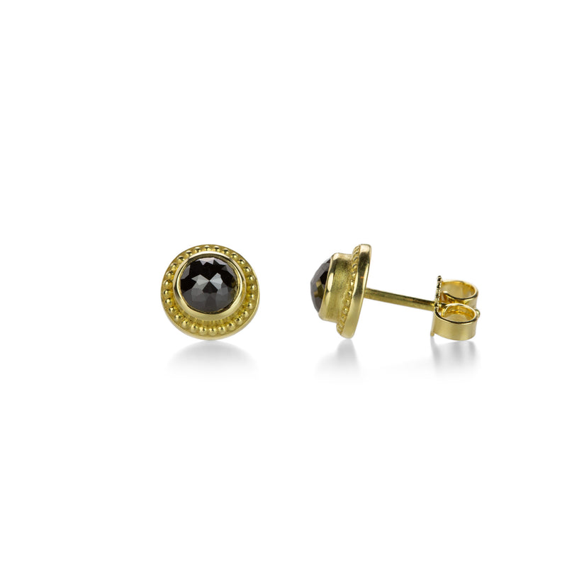 Barbara Heinrich Rose Cut Black Diamond Granulated Studs | Quadrum Gallery