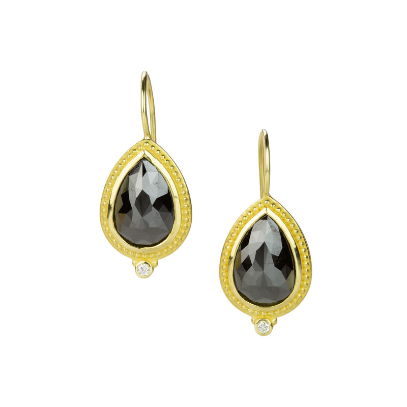 Barbara Heinrich Pear Shaped Rose Cut Black Diamond Earrings | Quadrum Gallery