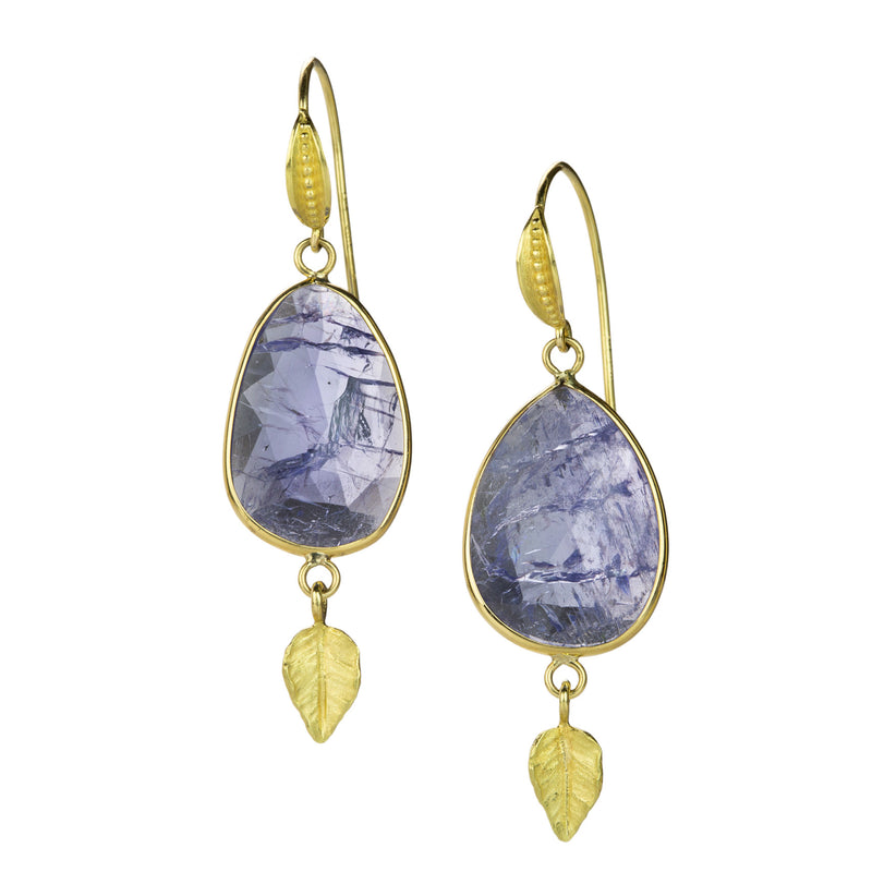 Barbara Heinrich Tanzanite and Leaf Drop Earrings | Quadrum Gallery
