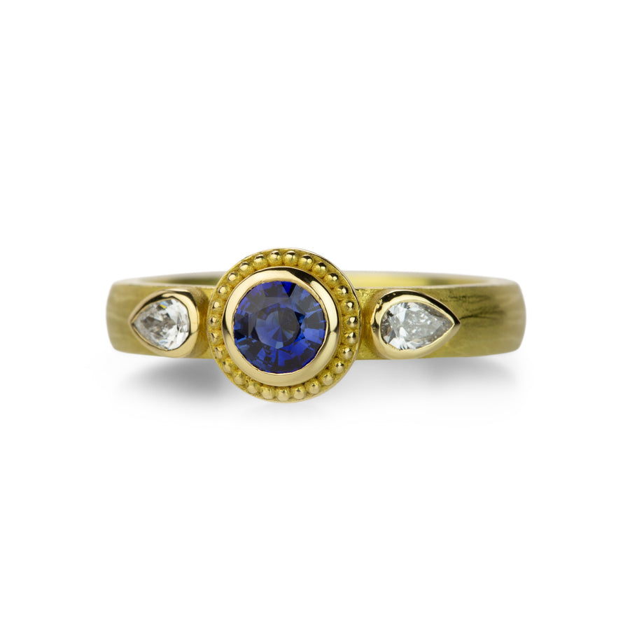 Barbara Heinrich Sapphire and Diamond Three Stone Ring | Quadrum Gallery