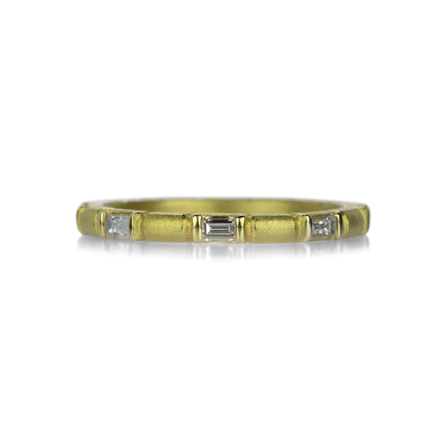 Barbara Heinrich 18k Bamboo Band with Baguette Diamonds | Quadrum Gallery