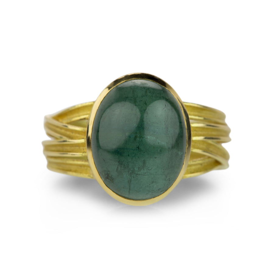 Barbara Heinrich Blue Green Tourmaline Cabochon Ring | Quadrum Gallery