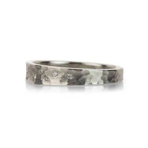 Barbara Heinrich Platinum Carved Glacier Band with Diamonds | Quadrum Gallery