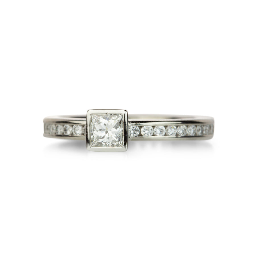 Barbara Heinrich Platinum Princess Cut Diamond Ring  | Quadrum Gallery