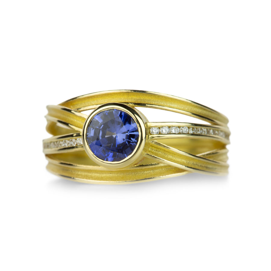 Barbara Heinrich Cornflower Blue Sapphire Ribbon Ring | Quadrum Gallery