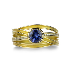 Barbara Heinrich Cornflower Blue Sapphire Ribbon Ring | Quadrum Gallery
