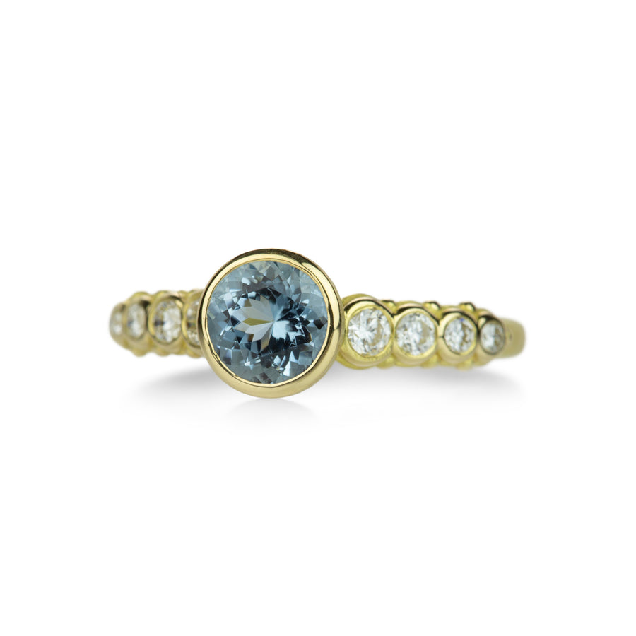 Barbara Heinrich Round Aquamarine and Diamond Ring | Quadrum Gallery