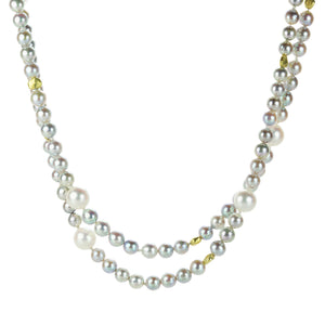Barbara Heinrich Gray Akoya and South Sea Pearl Necklace | Quadrum Gallery
