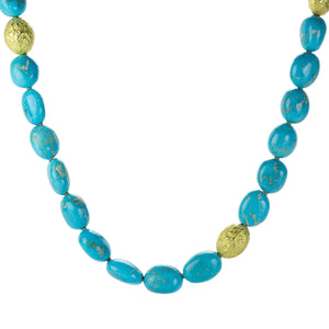 Barbara Heinrich Smooth Oval Turquoise Beaded Necklace | Quadrum Gallery
