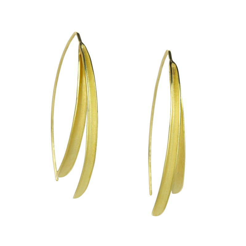 Barbara Heinrich 18k Double Olive Leaf Drop Earrings | Quadrum Gallery