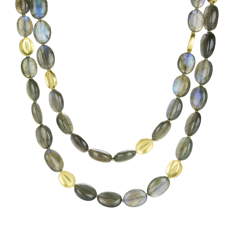 Barbara Heinrich Long Oval Shaped Labradorite Beaded Necklace | Quadrum Gallery