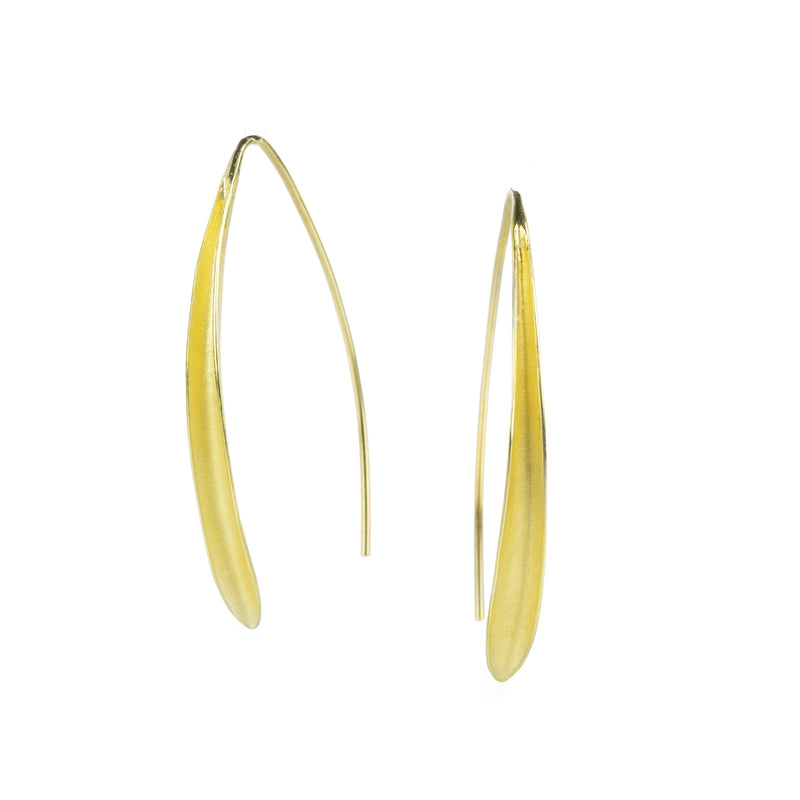 Barbara Heinrich 18k Gold Single Olive Leaf Earrings | Quadrum Gallery
