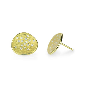 Barbara Heinrich Carved Glacier Studs with Scattered Diamonds | Quadrum Gallery