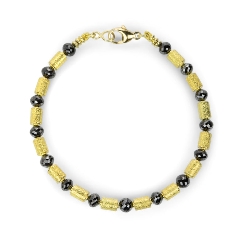 Barbara Heinrich 18k Faceted Black Diamond Barrel Bead Bracelet | Quadrum Gallery