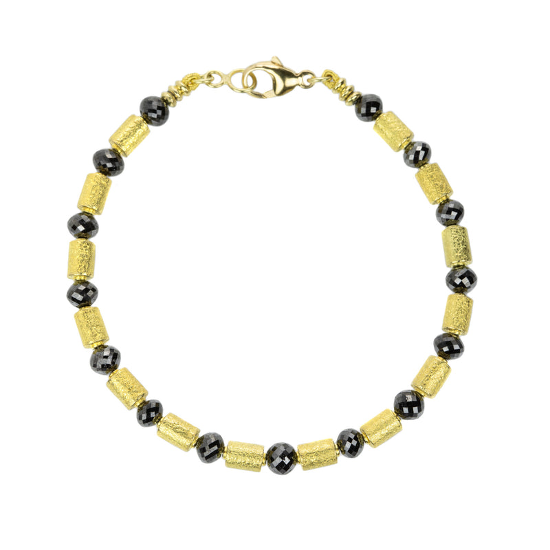 Barbara Heinrich 18k Faceted Black Diamond Barrel Bead Bracelet | Quadrum Gallery