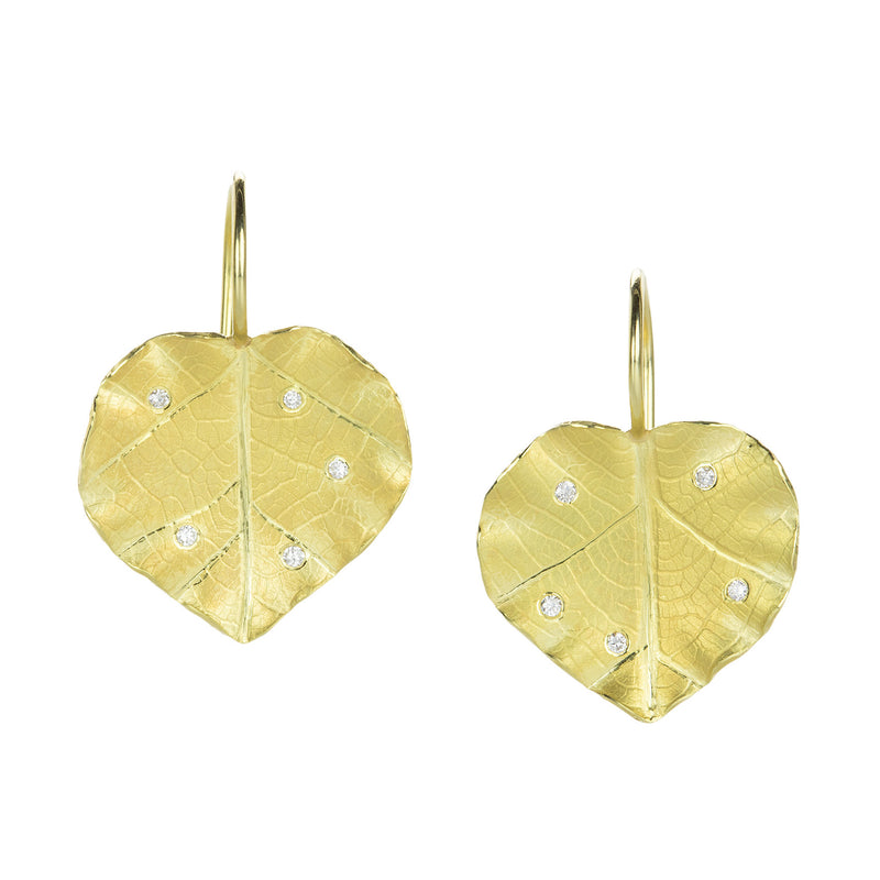 Barbara Heinrich 18k Violet Leaf Earrings | Quadrum Gallery