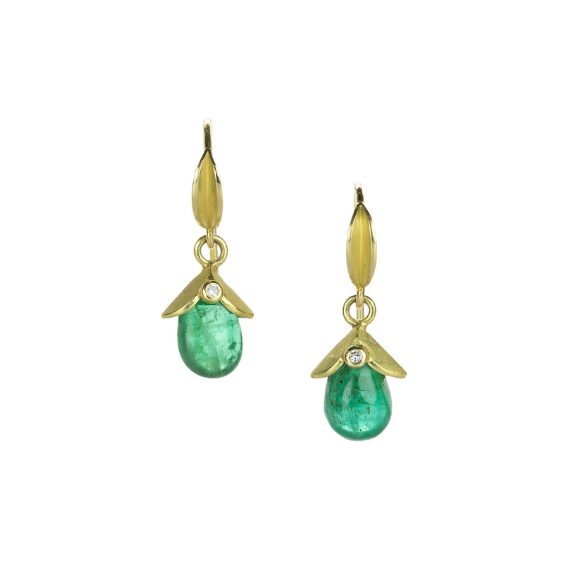 Barbara Heinrich Smooth Emerald Drop Earrings | Quadrum Gallery