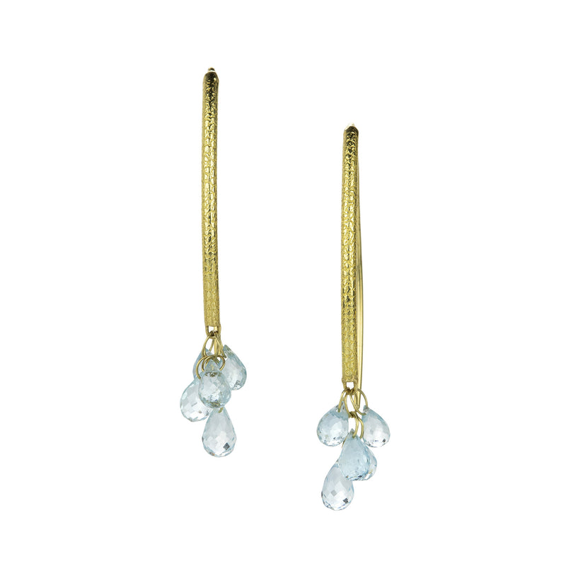 Barbara Heinrich 18k Aquamarine Briolette Navette Earrings | Quadrum Gallery