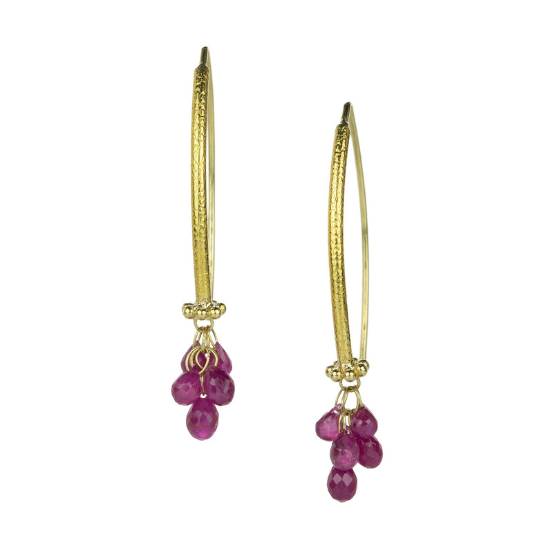 Barbara Heinrich Faceted Ruby Navette Drop Earrings | Quadrum Gallery