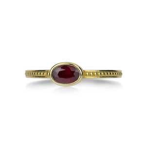 Barbara Heinrich Oval Deep Red Ruby Stack Ring | Quadrum Gallery