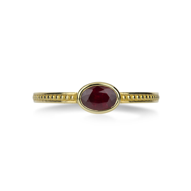 Barbara Heinrich Oval Deep Red Ruby Stack Ring | Quadrum Gallery