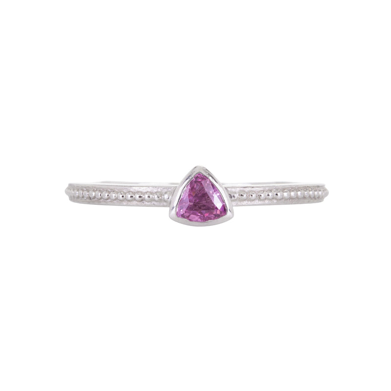 Barbara Heinrich Trillion Pink Sapphire Stacking Ring | Quadrum Gallery