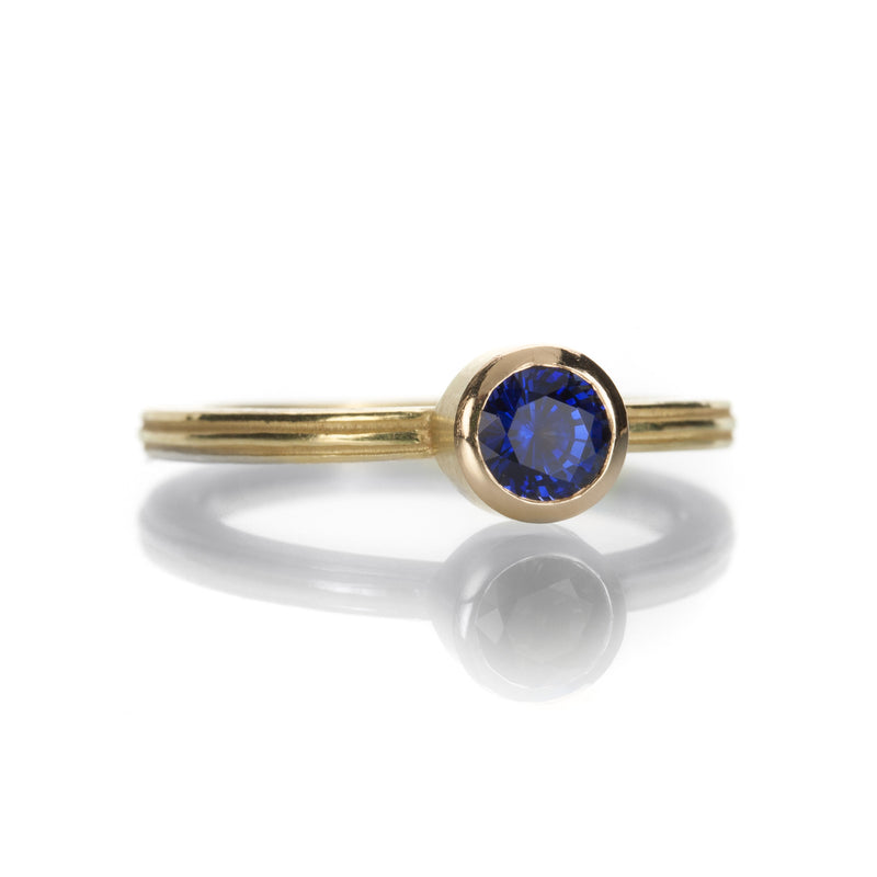 Barbara Heinrich Round Sapphire Grooved Ring  | Quadrum Gallery