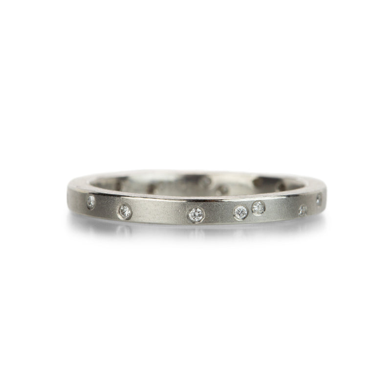 Barbara Heinrich Square Platinum Band with Scattered Diamonds | Quadrum Gallery