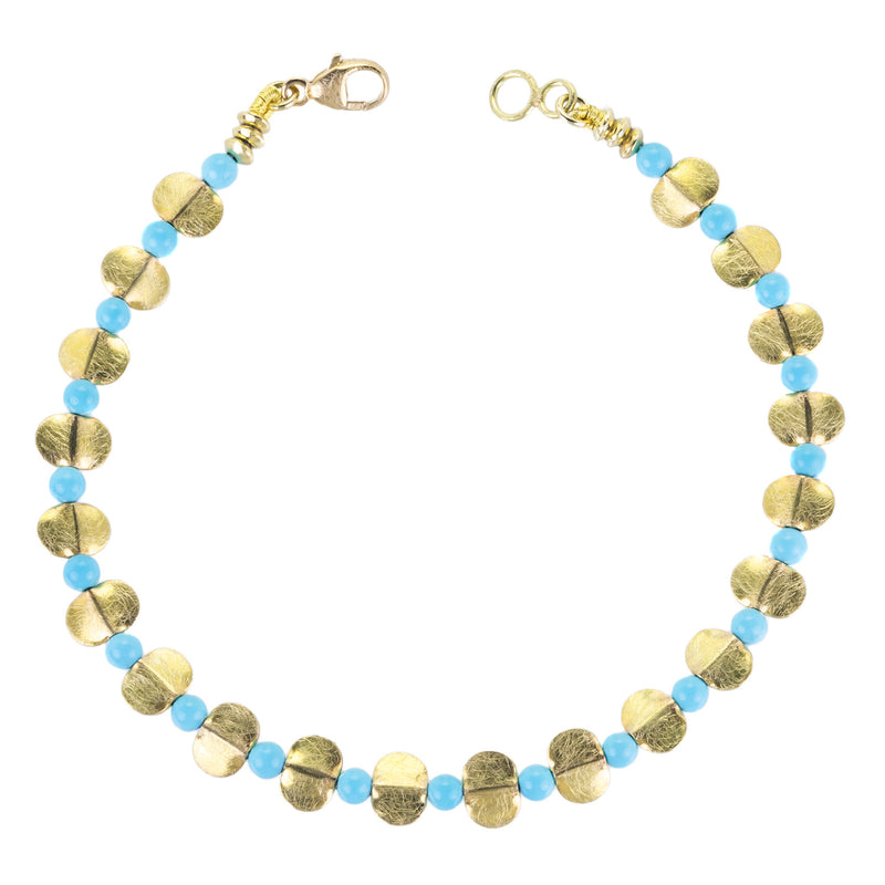 Barbara Heinrich Turquoise and 18k Wing Spacer Bracelet | Quadrum Gallery